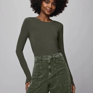 NWT Splendid Bamboo Long Sleeve Tee in Green Spruce Women's Size Medium